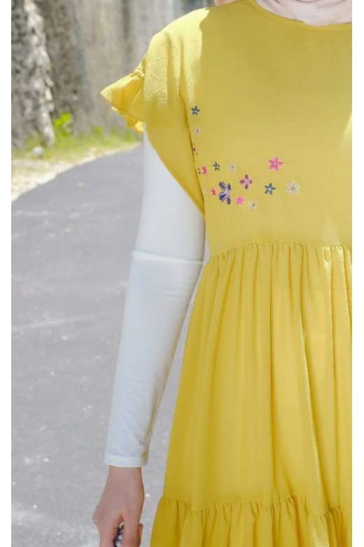 Azzura Tunik Vest Embroidery Lime